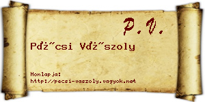 Pécsi Vászoly névjegykártya